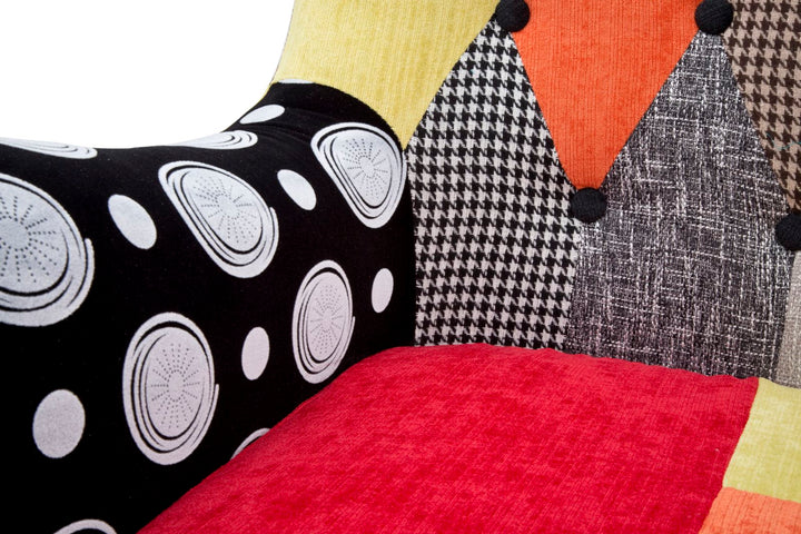 Sillón tapizado patchwork – Sillón de acento multicolor