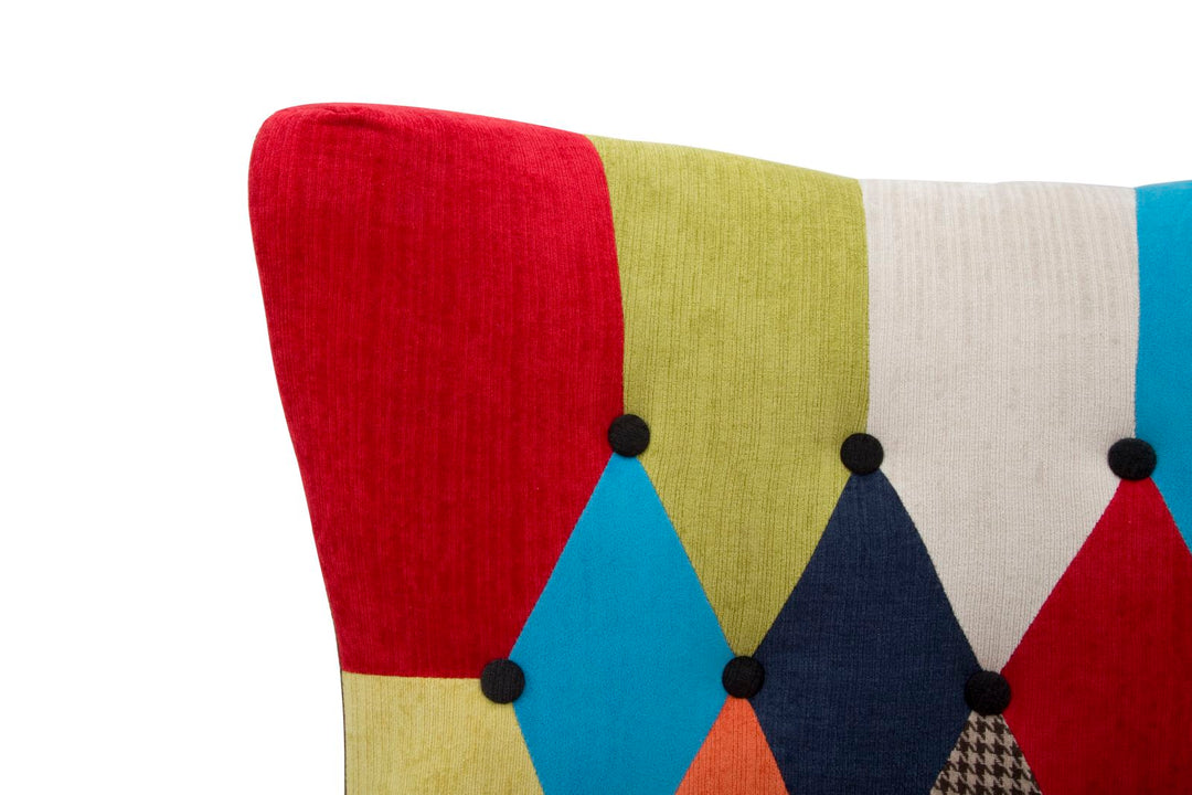 Sillón tapizado patchwork – Sillón de acento multicolor