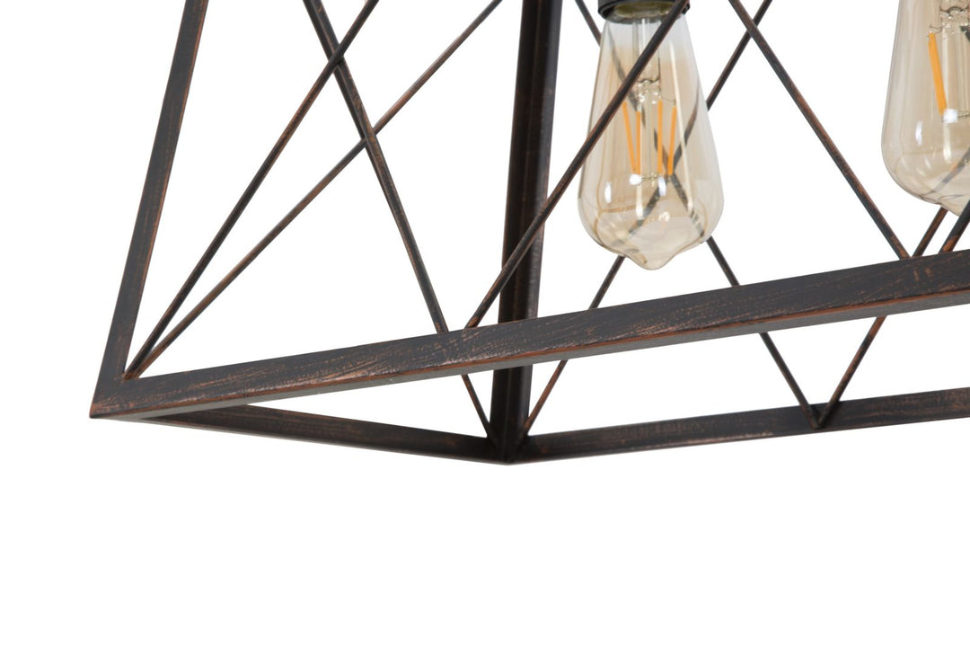 Lámpara de techo industrial de metal con pantalla de alambre – Industry Collection