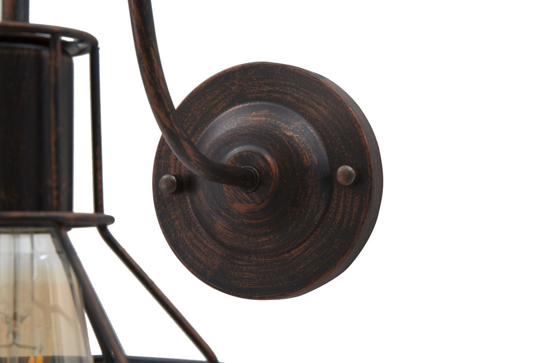 Aplique de pared industrial de metal con pantalla de jaula – Industry Collection