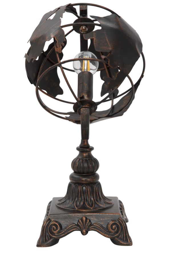 Lámpara de mesa globo vintage con base de metal – World Industry diseño