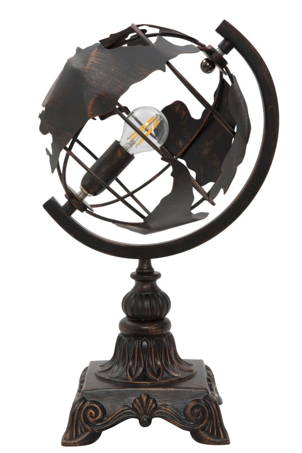 Lámpara de mesa globo vintage con base de metal – World Industry diseño