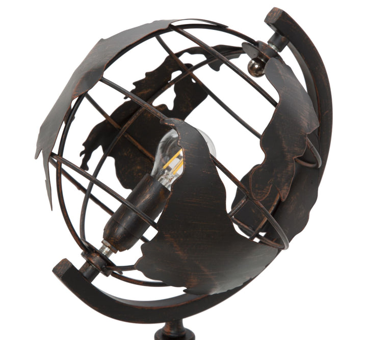 Lámpara de mesa globo vintage con base de metal – World Industry diseño