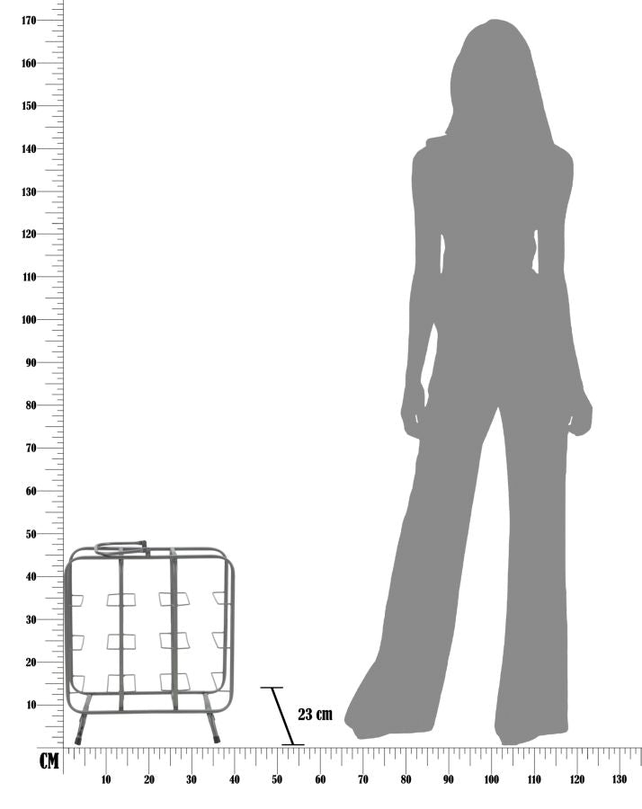 Botellero de metal gris – Soporte cuadrado para 9 botellas