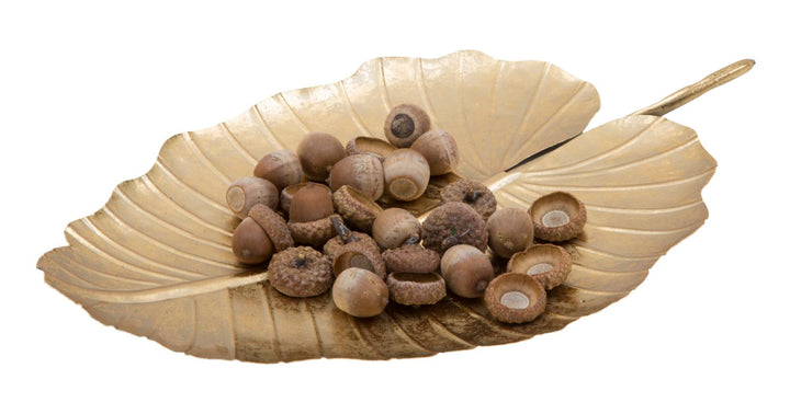 Bandeja de Metal Dorada en Forma de Letra