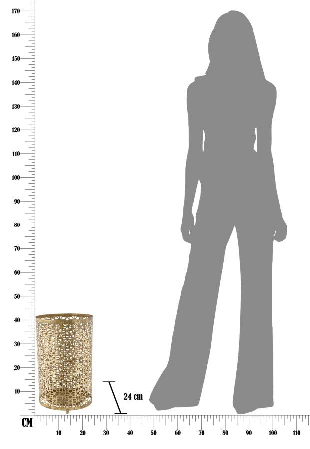 Paragüero Floral Metalizado Dorado