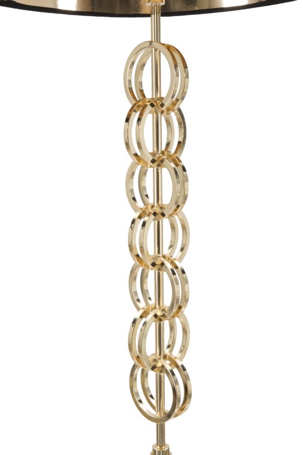 Lámpara de Pie de Metal Dorado y Negro