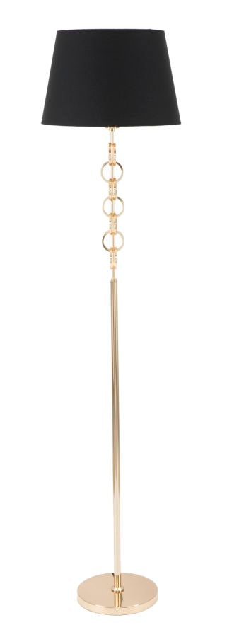 Lámpara de Pie de Metal Dorado y Negro