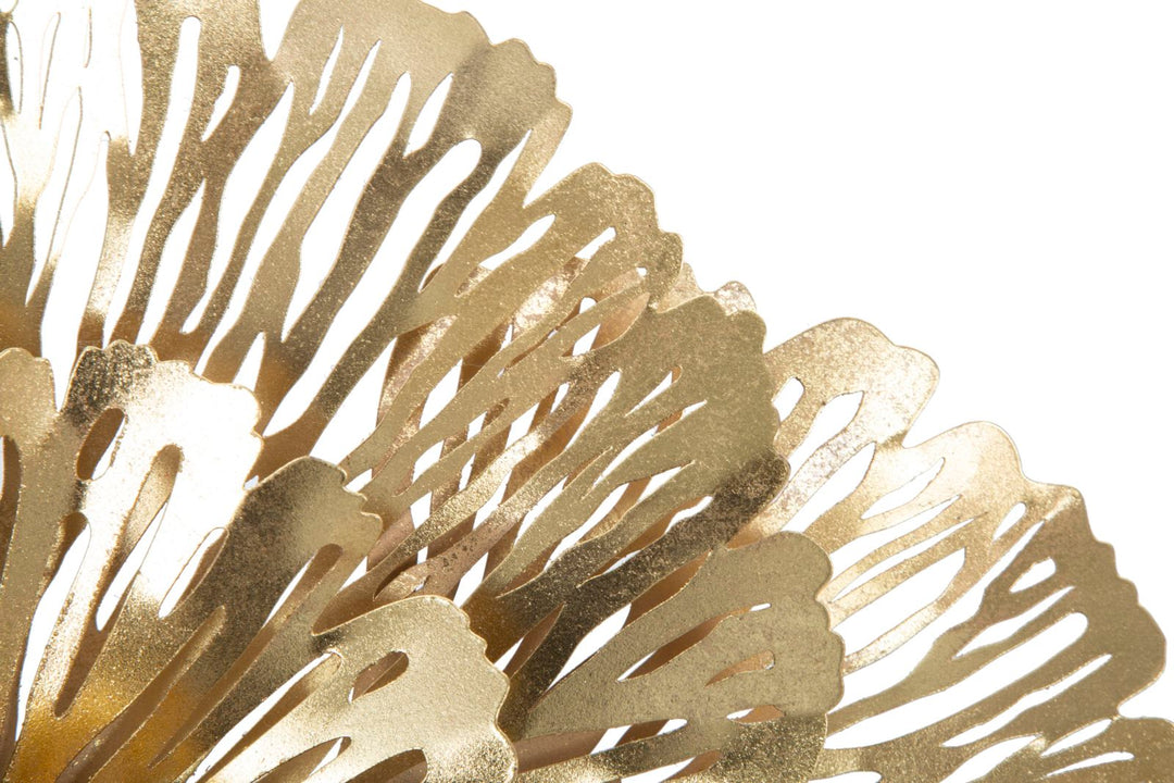 Lámpara de Pared Floral de Metal Dorado