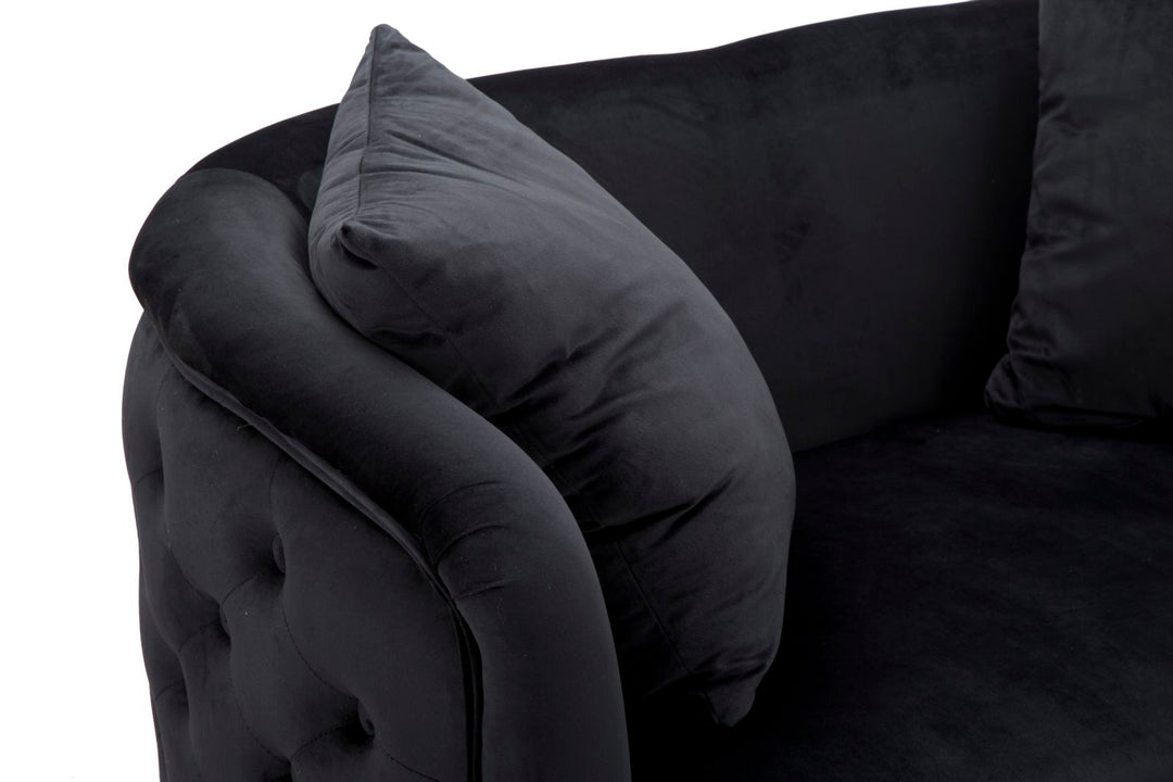 Sofá de terciopelo negro – Bucarest tapizado