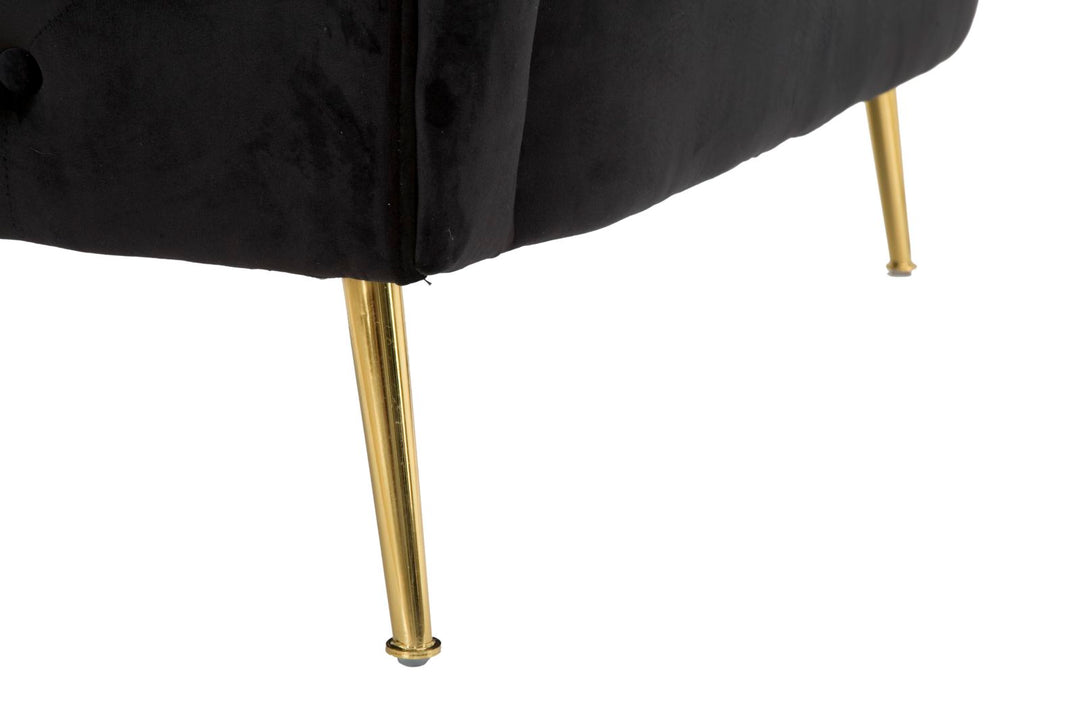 Sofá de terciopelo negro – Bucarest tapizado