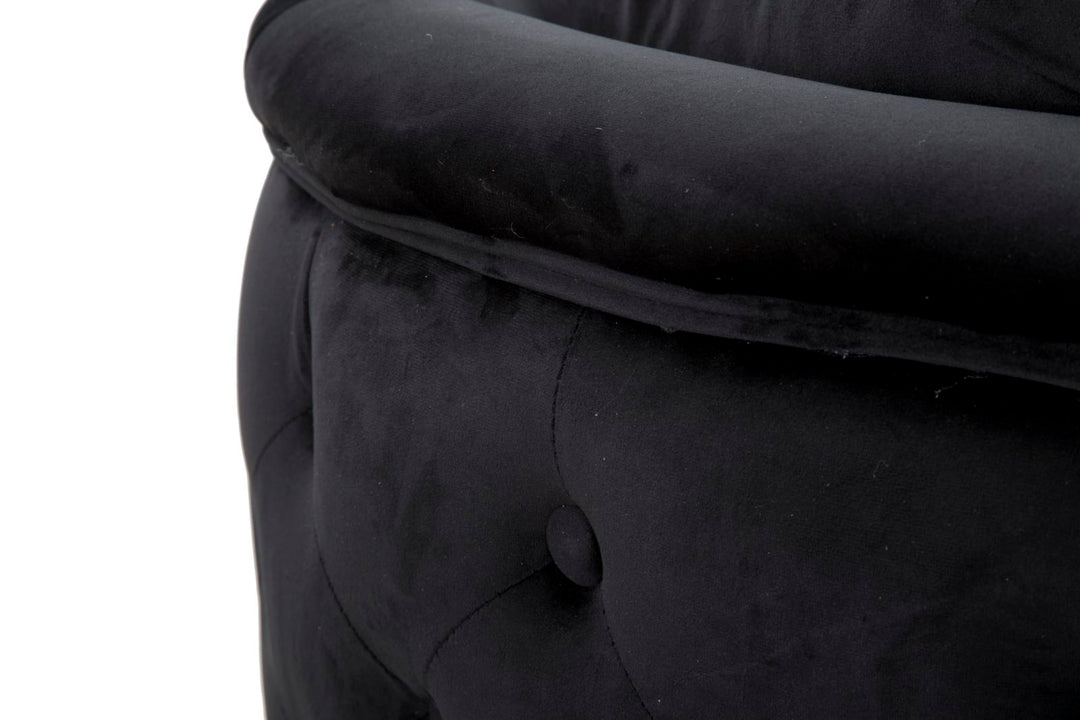 Sofá de terciopelo negro – Bucarest tapizado