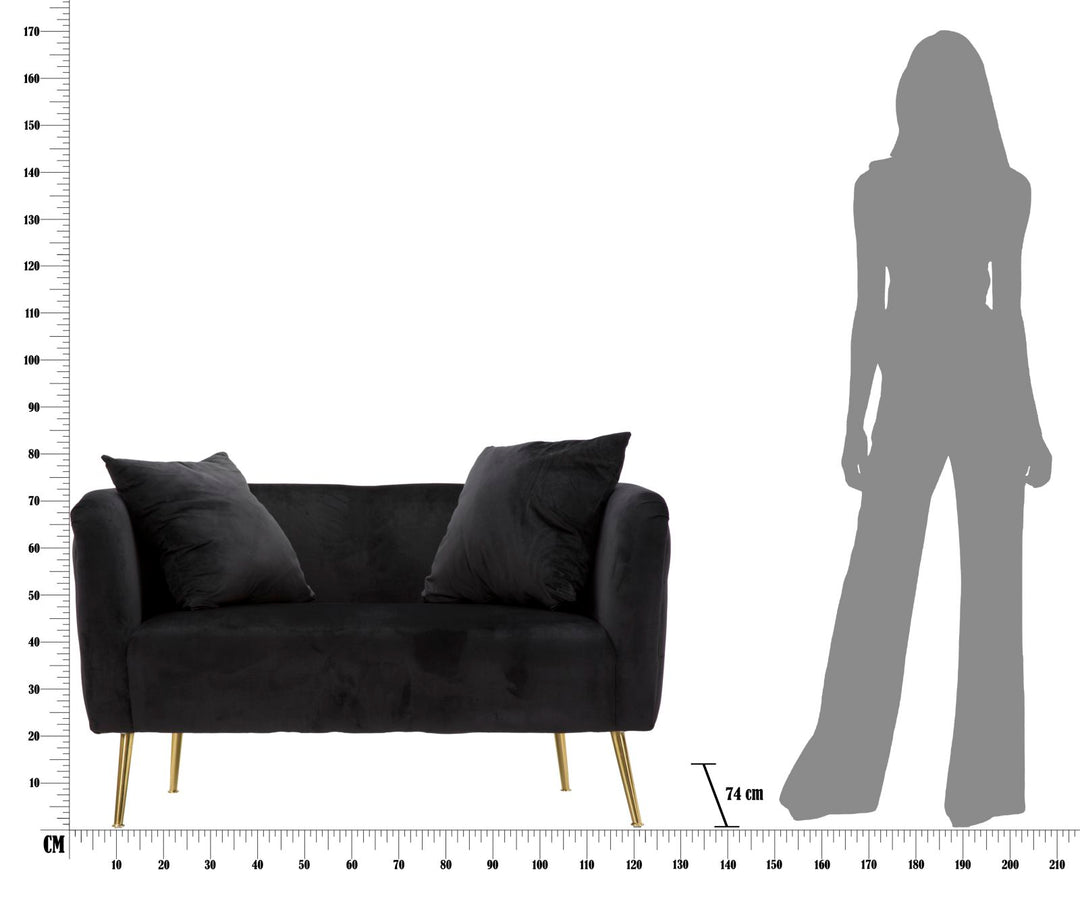 Sofá de terciopelo negro – Bucarest tapizado