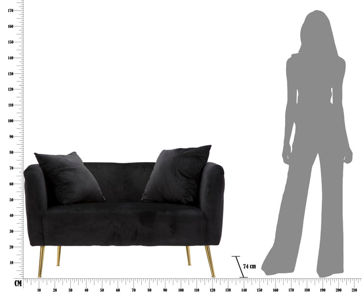 Sofá de terciopelo negro – Bucarest tapizado