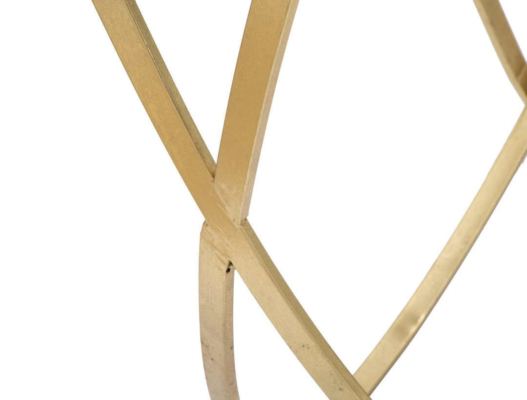 Mesa consola de cristal con base de metal dorado – Mesa de recibidor moderna