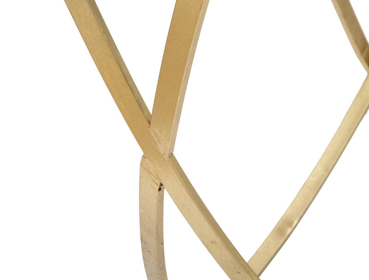 Mesa consola de cristal con base de metal dorado – Mesa de recibidor moderna