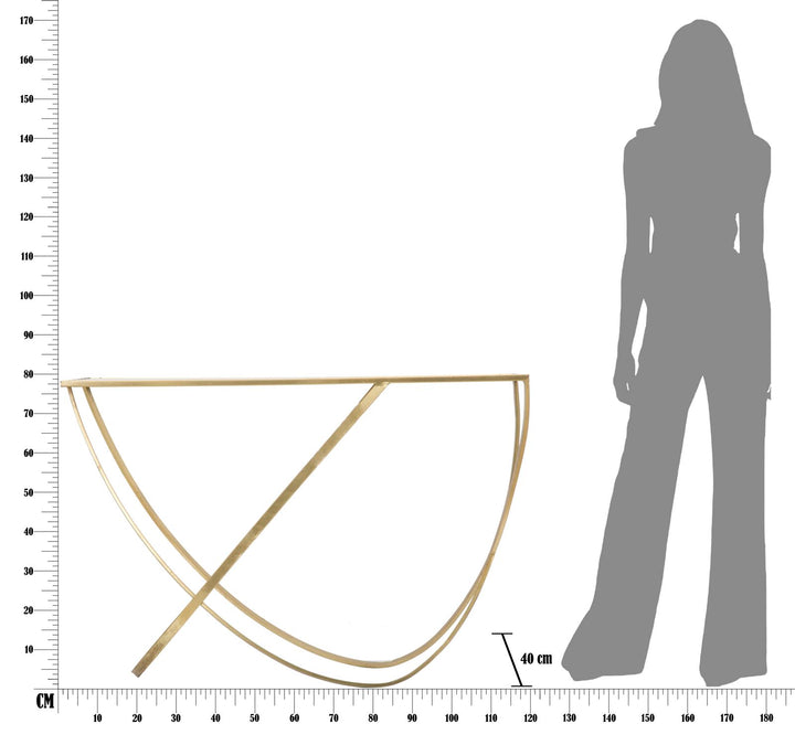 Mesa consola de cristal con base de metal dorado – Mesa de recibidor moderna
