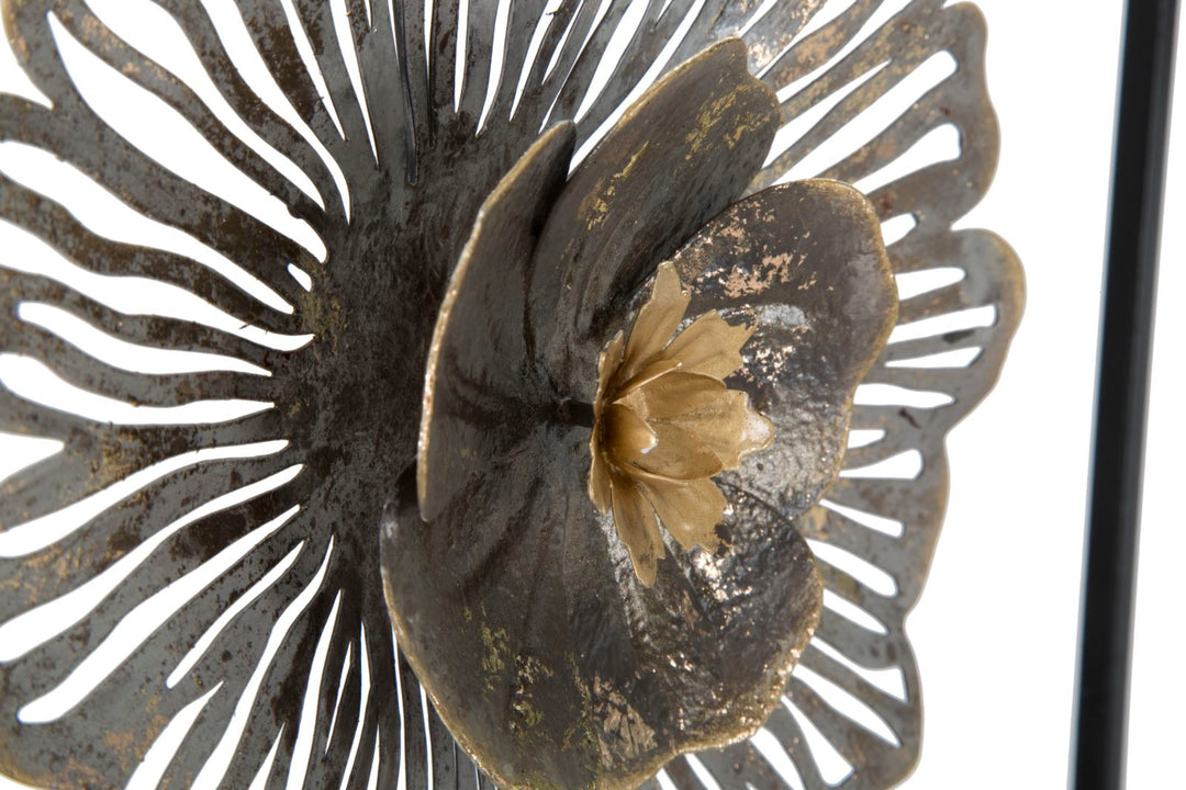 Decoración de Pared Floral de Metal en Marco