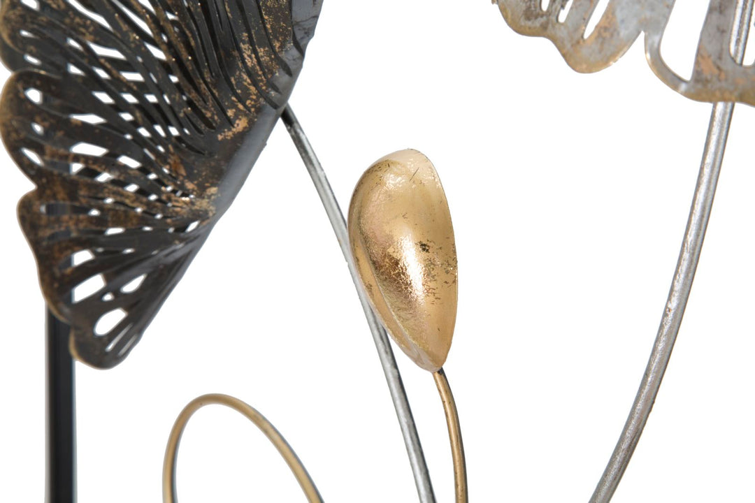 Decoración de Pared Floral de Metal en Marco