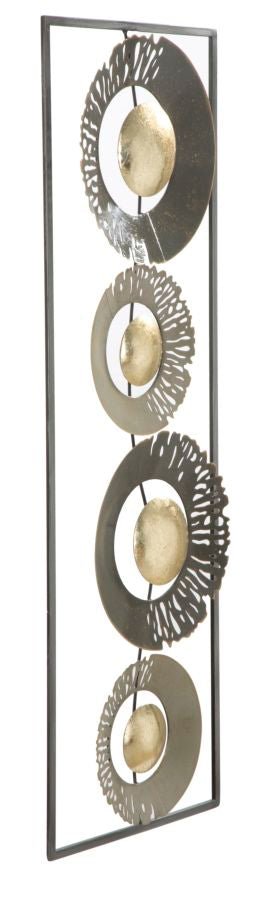 Decoración Geométrica Redonda De Metal En La Pared En Marco