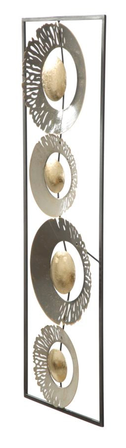 Decoración Geométrica Redonda De Metal En La Pared En Marco