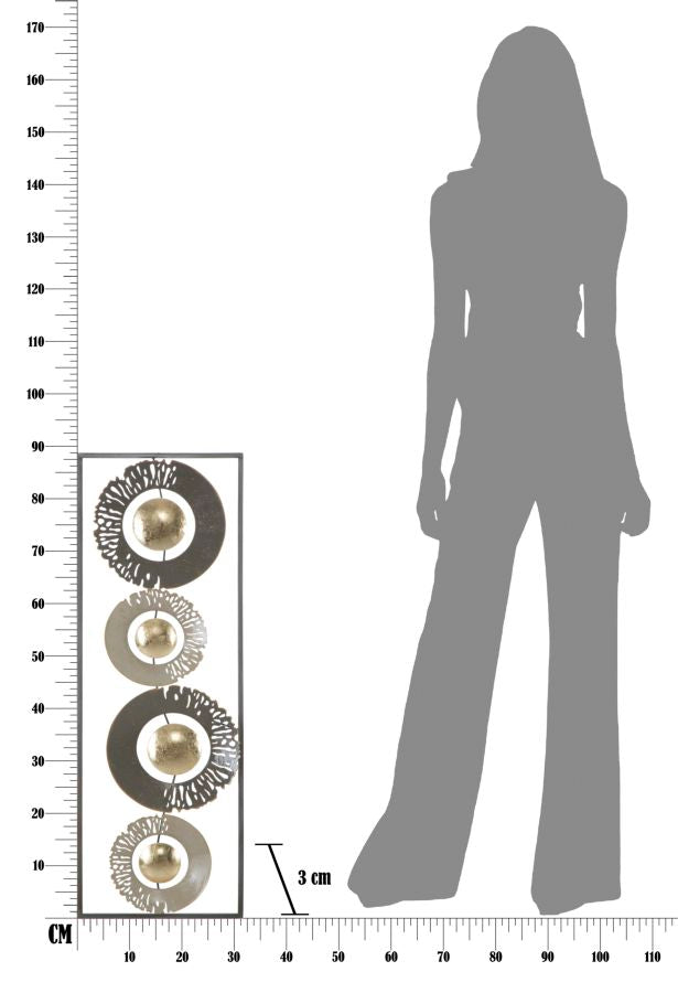 Decoración Geométrica Redonda De Metal En La Pared En Marco