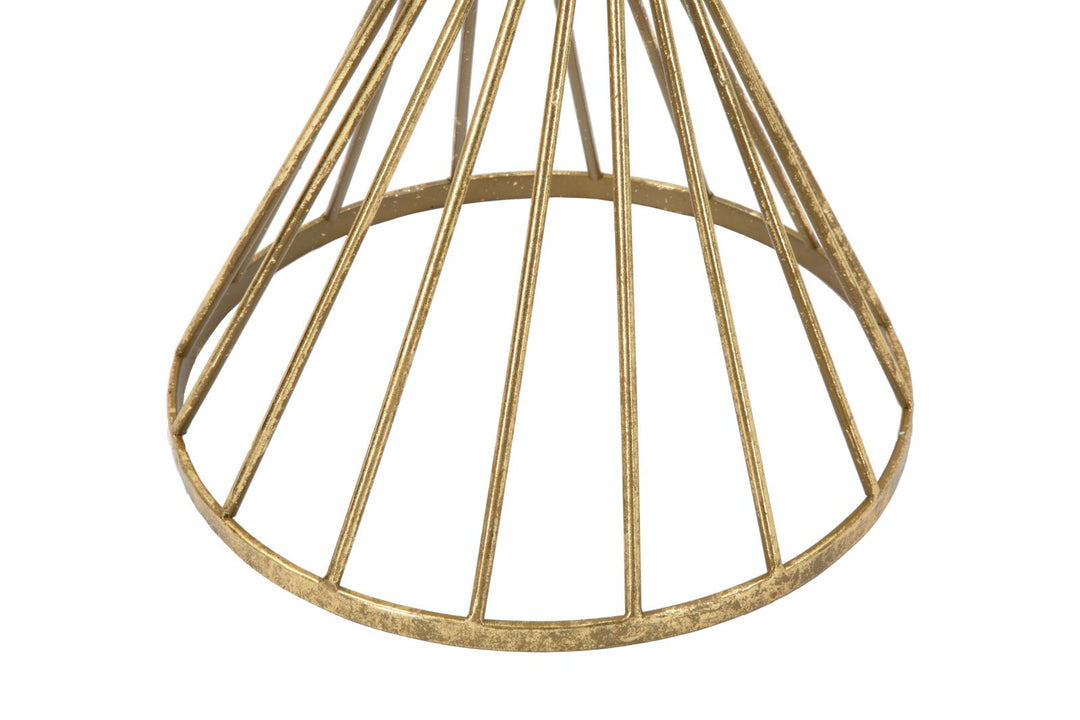 Mesa Metal y Vidrio Geometrica Dorada