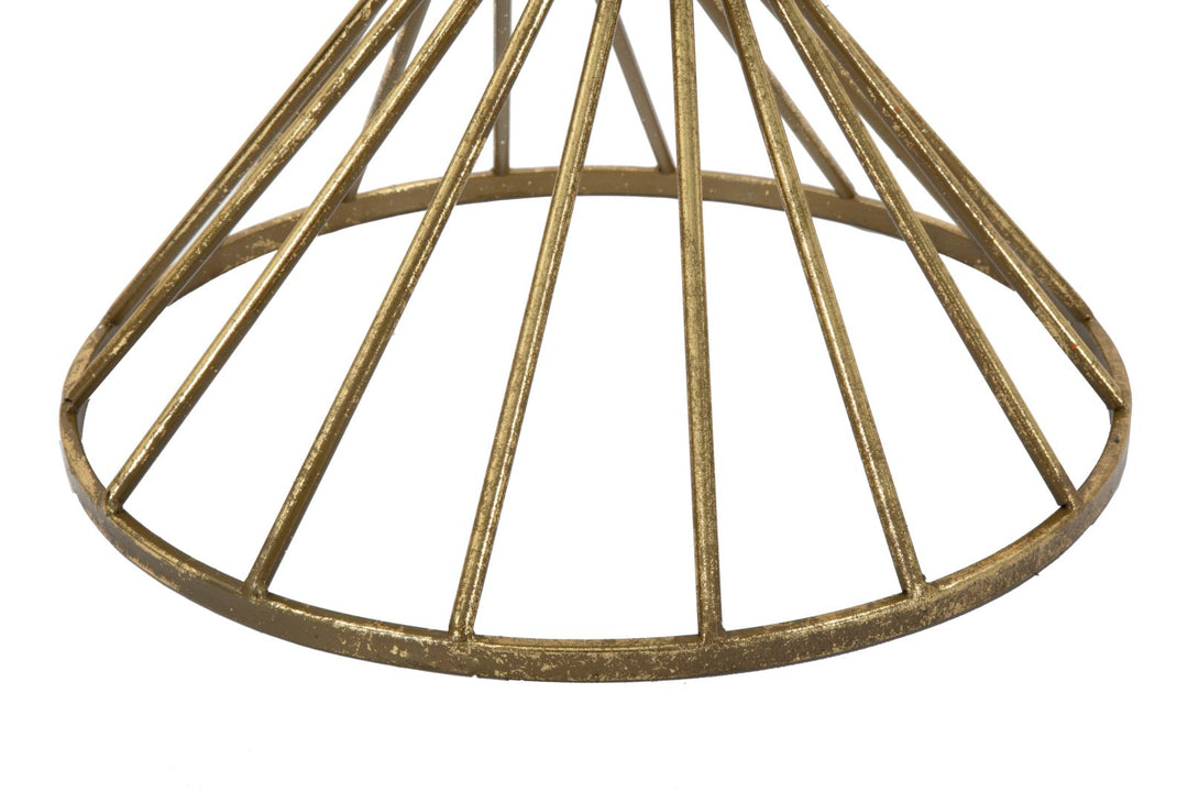Mesa Metal y Vidrio Geometrica Dorada