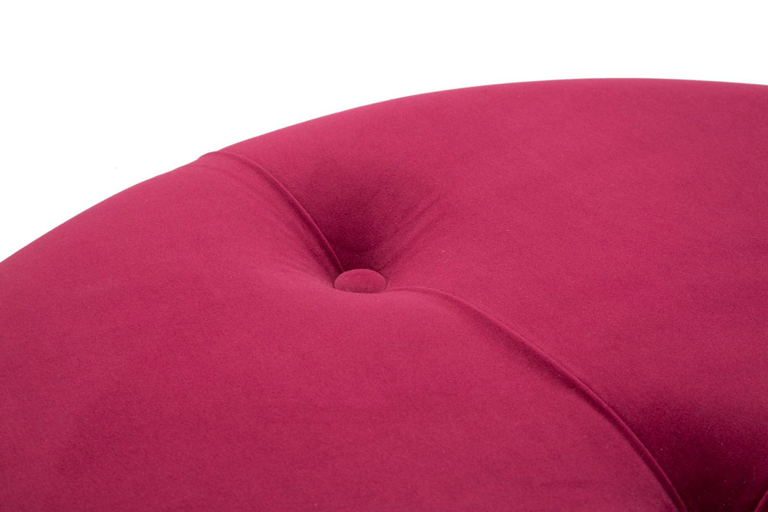 Juego de 2 pufs de terciopelo rojo burdeos – Pareja de otomanas con almacenaje