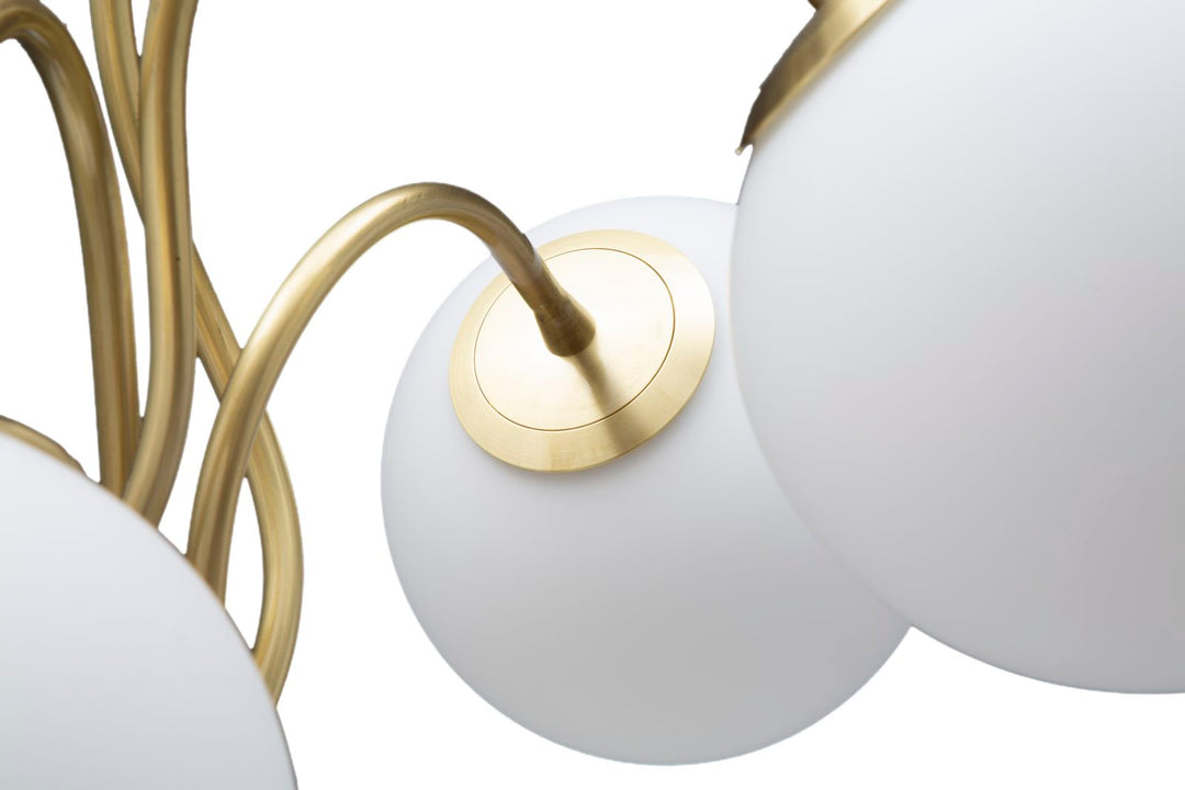 Lámpara de Mesa de Metal Dorado con 4 Luces