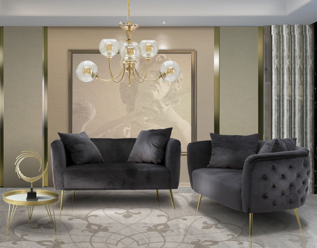 Sofá de terciopelo negro – Bucarest tapizado