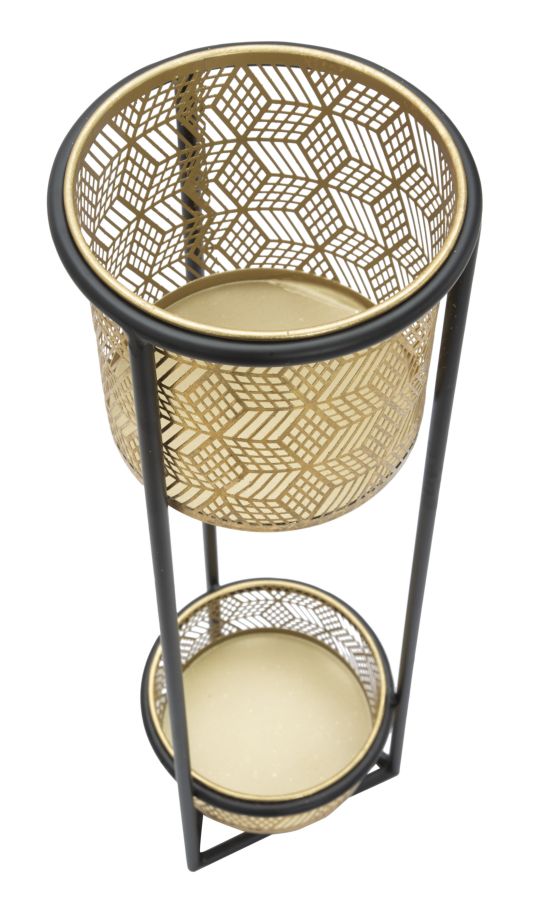 Florero dorado con marco de metal negro Juego de 2