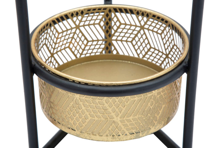 Florero dorado con marco de metal negro Juego de 2