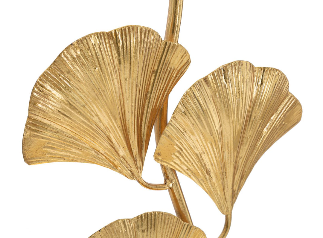 Lámpara de Mesa con Diseño de Hoja Dorada