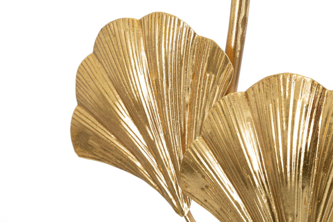 Lámpara de Mesa con Diseño de Hoja Dorada