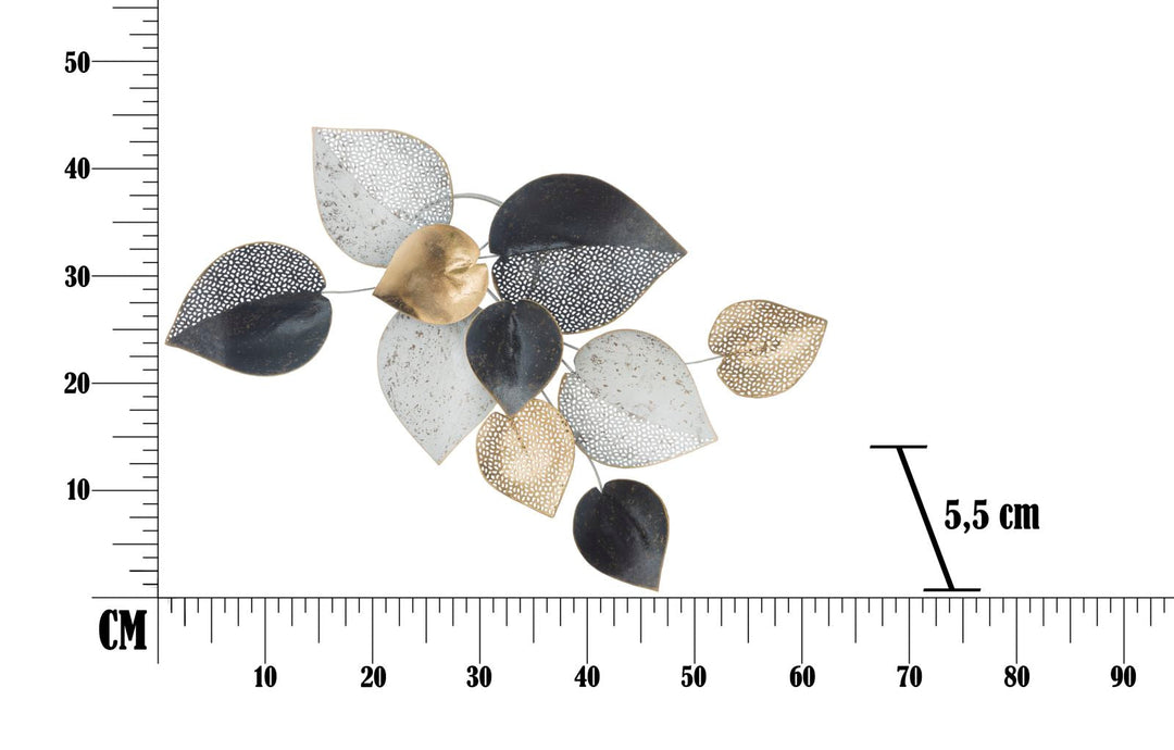 Decoración de pared en forma de hoja de metal