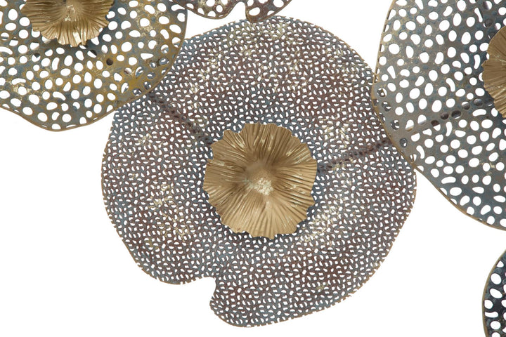 Decoración de pared con flores redondas de metal
