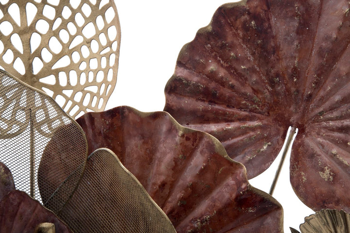 Decoración de Pared Floral Oro y Rojo