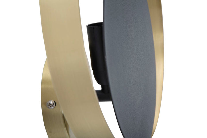 Lámpara de Pared Geométrica Redonda de Metal Dorado y Negro