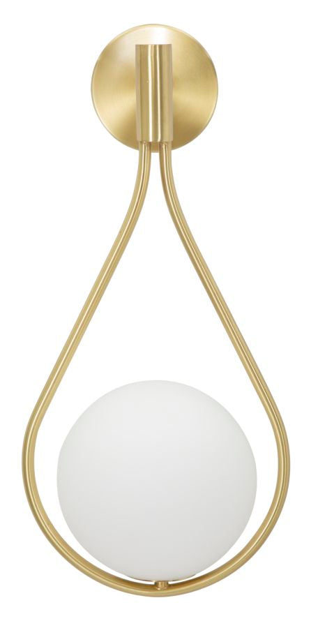 Lámpara de Pared de Metal Dorado en Forma de Gota