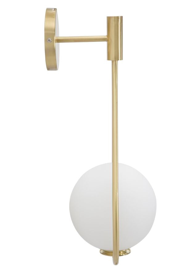 Lámpara de Pared de Metal Dorado en Forma de Gota