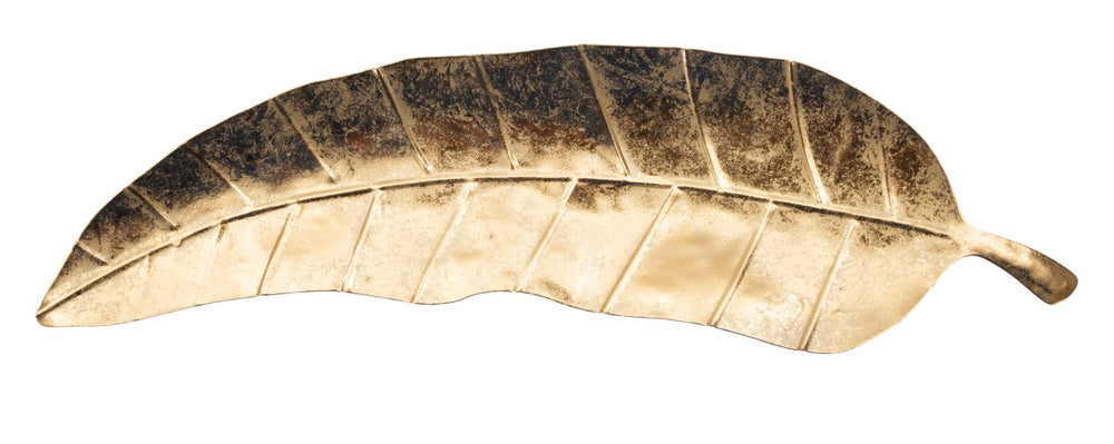 Bandeja de Metal Dorada en Forma de Letra