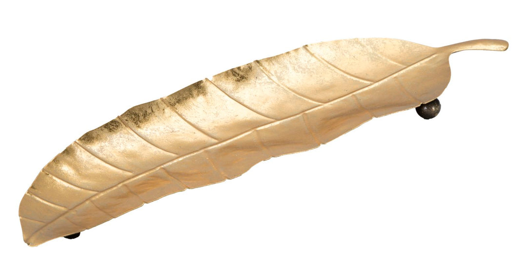 Bandeja de Metal Dorada en Forma de Letra