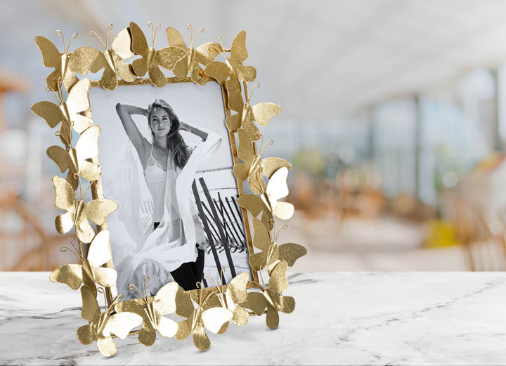 Marco Mariposa Metal Dorado