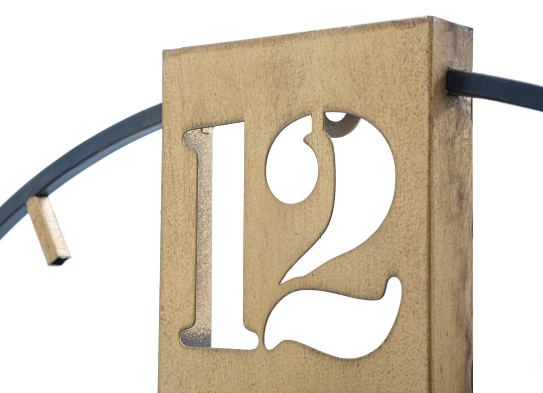 Reloj de Pared de Metal Bronce y Negro