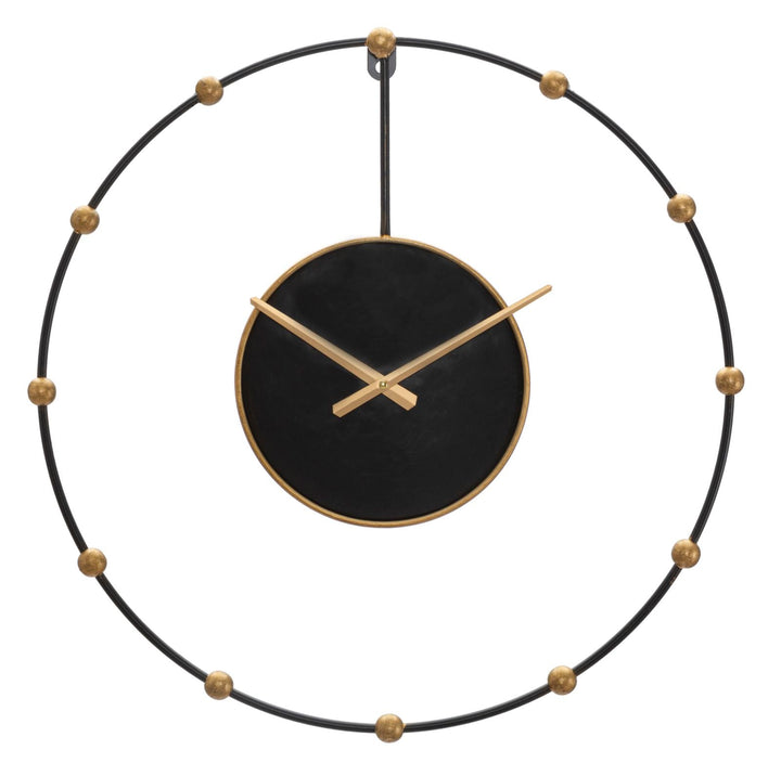 Reloj de Pared de Metal Bronce y Negro