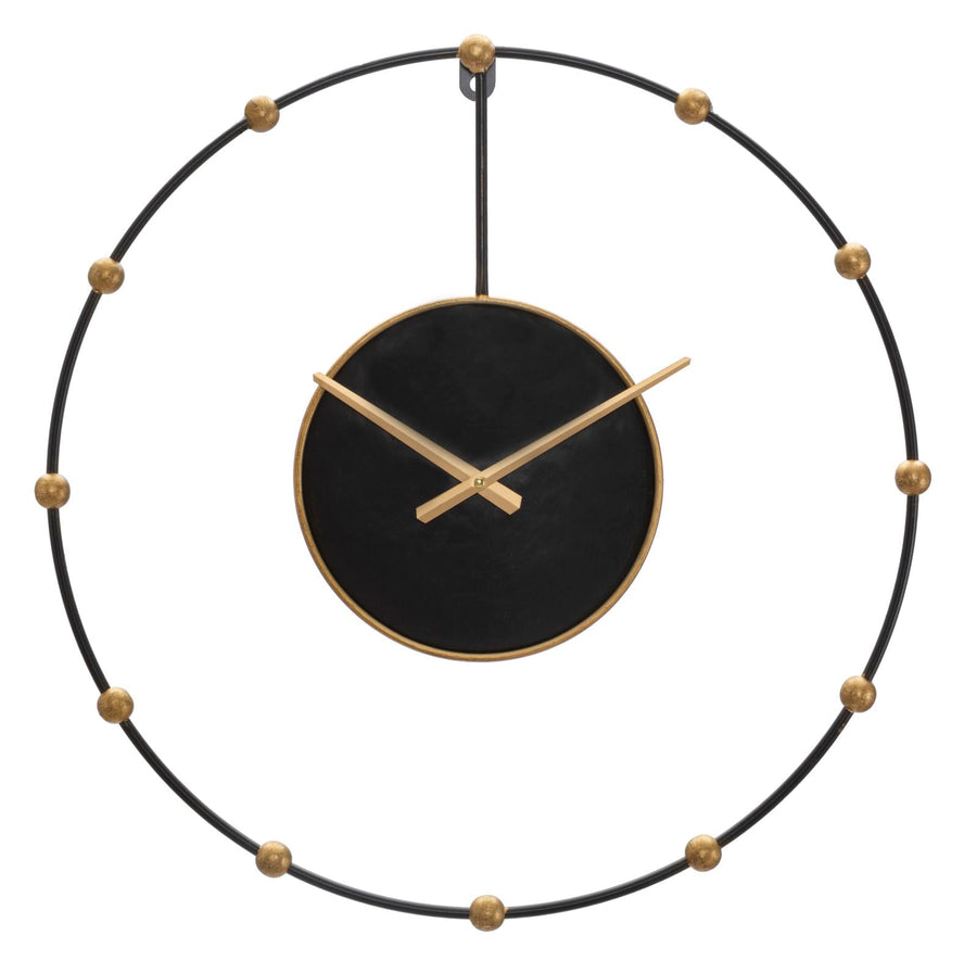 Reloj de Pared de Metal Bronce y Negro
