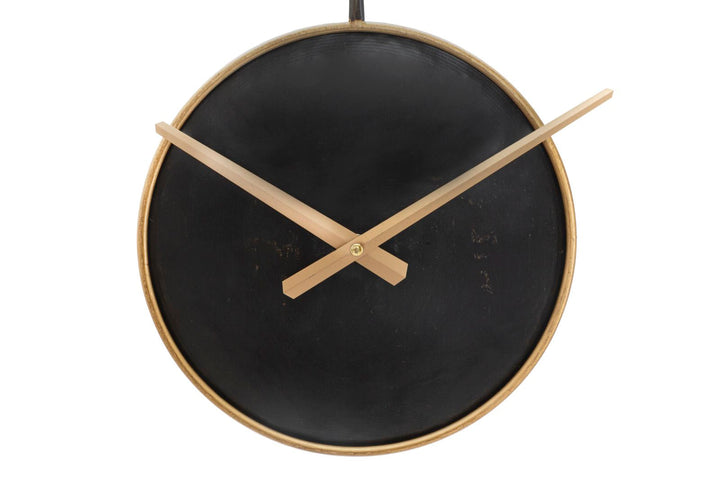 Reloj de Pared de Metal Bronce y Negro