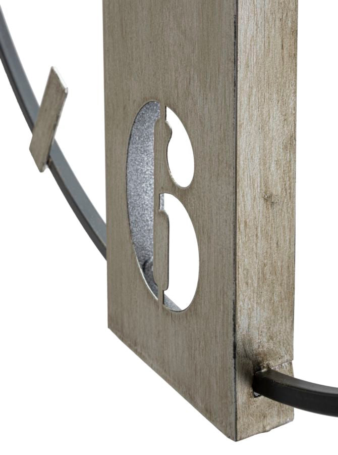 Reloj de Pared de Metal Plateado y Negro