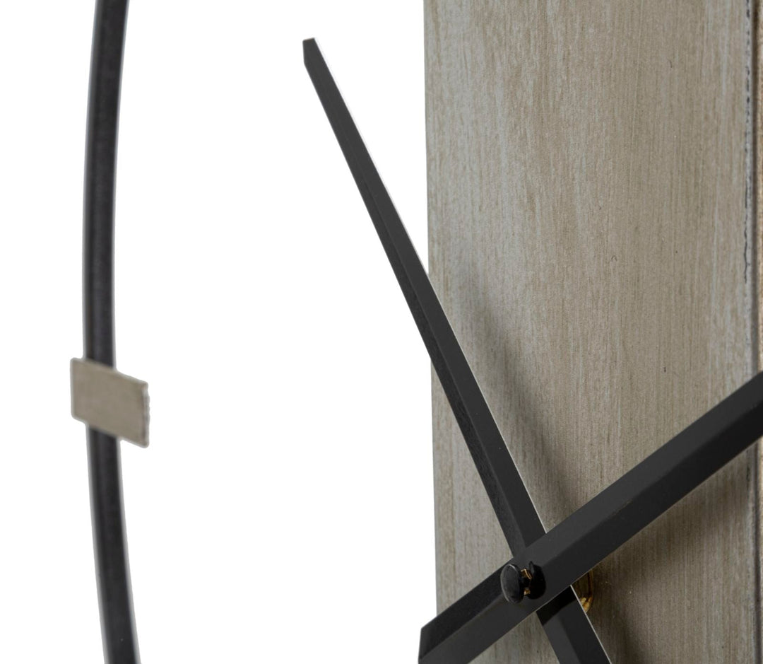 Reloj de Pared de Metal Plateado y Negro